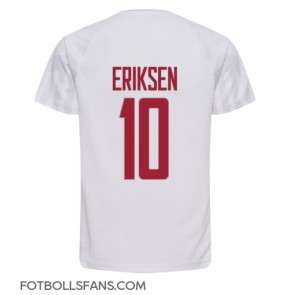 Danmark Christian Eriksen #10 Replika Bortatröja VM 2022 Kortärmad